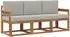 vidaXL Outdoor-Sofagarnitur mit Kissen, 3-tlg., natur und hellgrau (3365929)