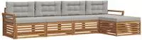 vidaXL Outdoor-Sofagarnitur 5 stk. 4-Sitzer Natur und Hellgrau