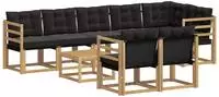 vidaXL Outdoor-Sofagarnitur 9 stk. 8-Sitzer Wei&szlig; und Schwarz