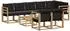vidaXL Outdoor-Sofagarnitur 9-tlg. 8-Sitzer, weiß und schwarz (3389610)