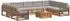 vidaXL Outdoor-Sofagarnitur 10-tlg. Akazie natur/hellgrau (3374181)