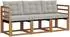 vidaXL Outdoor-Sofagarnitur 3-tlg. mit Kissen, natur und hellgrau (3368342)