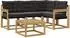 vidaXL Outdoor-Sofagarnitur mit Kissen 5-tlg., weiß/schwarz (3389446)