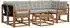 vidaXL Outdoor-Sofagarnitur 7-tlg. mit Kissen, natur und hellgrau (3368450)