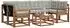 vidaXL Outdoor-Sofagarnitur 7-tlg. mit Kissen, natur und hellgrau (3368450)