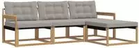 vidaXL Outdoor-Sofagarnitur 4 stk. 4-Sitzer Wei&szlig; und Hellgrau