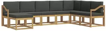 vidaXL Outdoor-Sofagarnitur 8-tlg. wei&szlig; und anthrazit (3388066)
