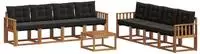 vidaXL Outdoor-Sofagarnitur 9 stk. 8-Sitzer Natur und Schwarz