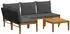 vidaXL Gartenlounge-Set 5-tlg. massives Akazienholz & Naturseil (3407758)