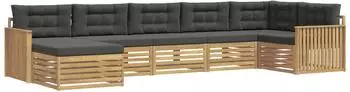 vidaXL Outdoor-Sofagarnitur 7-Sitzer, wei&szlig; und anthrazit (3390842)