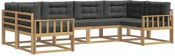 vidaXL Outdoor-Sofagarnitur 6-tlg. wei&szlig; und anthrazit (3386931)