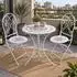 Harms Gartenmöbel-Set Klappstuhl & Bistrotisch, Eisen, weiß, Kompass-Motiv, 3-tlg.