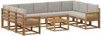 vidaXL Outdoor-Sofagarnitur 10 stk. 9-Sitzer Natur und Hellgrau