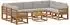 vidaXL Outdoor-Sofagarnitur 10-tlg. 9-Sitzer, natur/hellgrau (3385557)