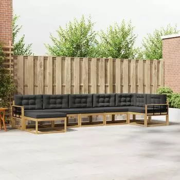 vidaXL Outdoor-Sofagarnitur 7-tlg., wei&szlig; und anthrazit (3386771)