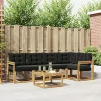 vidaXL Outdoor-Sofagarnitur 6 stk. 5-Sitzer Wei&szlig; und Schwarz