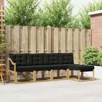 vidaXL Outdoor-Sofagarnitur 5 stk. 5-Sitzer Wei&szlig; und Schwarz