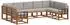 vidaXL Outdoor-Sofagarnitur mit Kissen 9-tlg., natur und hellgrau (3366994)