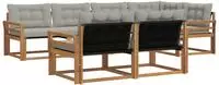 vidaXL Outdoor-Sofagarnitur 7 stk. 7-Sitzer Natur und Hellgrau