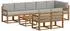 vidaXL Outdoor-Sofagarnitur mit Kissen, 9-tlg., natur und hellgrau (3366594)