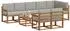 vidaXL Outdoor-Sofagarnitur mit Kissen, 9-tlg., natur und hellgrau (3366594)