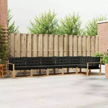 vidaXL Outdoor-Sofagarnitur 6-tlg., wei&szlig; und schwarz (3388738)