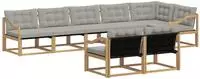 vidaXL Outdoor-Sofagarnitur 8 stk. 8-Sitzer Wei&szlig; und Hellgrau