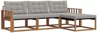 vidaXL Outdoor-Sofagarnitur 4 stk. 4-Sitzer Natur und Hellgrau