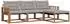 vidaXL Outdoor-Sofagarnitur mit Kissen 4-tlg., natur und hellgrau (3369334)