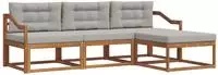 vidaXL Outdoor-Sofagarnitur 4 stk. 4-Sitzer Natur und Hellgrau