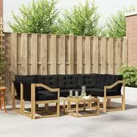 vidaXL Outdoor-Sofagarnitur 7 stk. 6-Sitzer Wei&szlig; und Schwarz