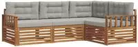 vidaXL Outdoor-Sofagarnitur 4 stk. 4-Sitzer Natur und Hellgrau