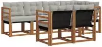 vidaXL Outdoor-Sofagarnitur 7 stk. Natur und Hellgrau