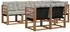 vidaXL Outdoor-Sofagarnitur 7-tlg., natur und hellgrau (3368750)