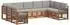 vidaXL Gartenlounge-Set 9-tlg., Akazienholz, natur/hellgrau (3375491)