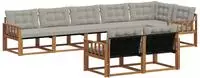 vidaXL Outdoor-Sofagarnitur 8 stk. 8-Sitzer Natur und Hellgrau