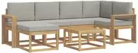 vidaXL Outdoor-Sofagarnitur 7 stk. 6-Sitzer Wei&szlig; und Hellgrau