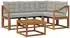 vidaXL Outdoor-Sofagarnitur 5-tlg. mit Kissen, natur und hellgrau (3368650)