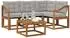 vidaXL Outdoor-Sofagarnitur 5-tlg. mit Kissen, natur und hellgrau (3368650)
