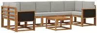 vidaXL Outdoor-Sofagarnitur 6 stk. 7-Sitzer Natur und Hellgrau