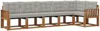 vidaXL Outdoor-Sofagarnitur 6 stk. 6-Sitzer Natur und Hellgrau