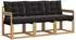 vidaXL Outdoor-Sofagarnitur mit Kissen, 3-tlg., weiß/schwarz (3389158)