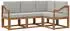 vidaXL Gartenlounge-Set 4-tlg. natur und hellgrau (3366339)