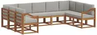 vidaXL Outdoor-Sofagarnitur 9 stk. 9-Sitzer Natur und Hellgrau