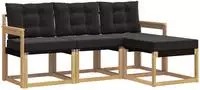 vidaXL Outdoor-Sofagarnitur 4 stk. 4-Sitzer Wei&szlig; und Schwarz