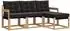 vidaXL Outdoor-Sofagarnitur mit Kissen 4-tlg., weiß und schwarz (3389350)