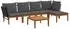 vidaXL Gartenlounge-Set 6-teilig, Akazienholz & Seil, natur (3407738)
