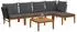 vidaXL Gartenlounge-Set 6-teilig, Akazienholz & Seil, natur (3407738)