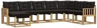 vidaXL Outdoor-Sofagarnitur 8 stk. Wei&szlig; und Schwarz