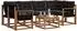 vidaXL Outdoor-Sofagarnitur 7-tlg. mit Kissen, natur/schwarz (3368455)